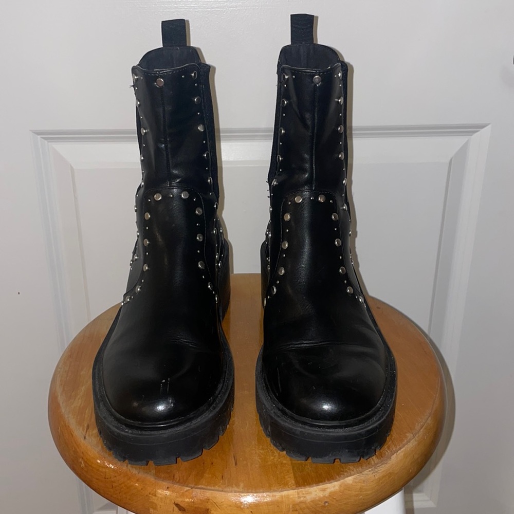 Zara studded black leather boots